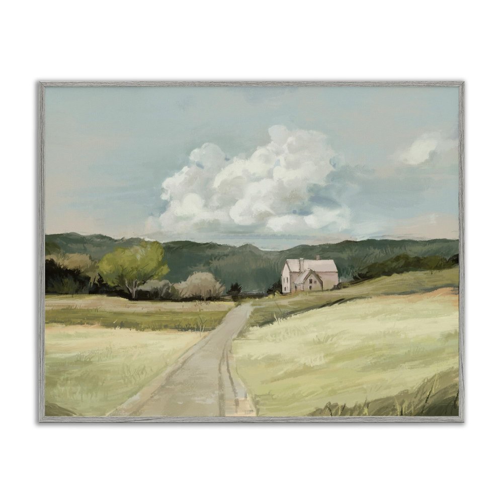 Stupell Industries Road Leading Home Countryside Mountain Landscape