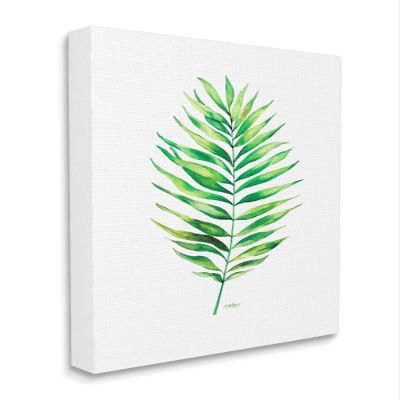 Stupell Industries Minimal Green Palm Tropical Plant Over White