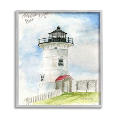 Stupell Industries Nobska Point Lighthouse Cliffside Coastal Architecture