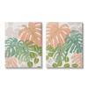 Stupell Industries Tropical Monstera Palm Leaves Green Orange, Design by June Erica Vess Canvas Wall Art, 16 x 20 view 1
