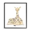 Baby Giraffe Resting Soft Yellow Brown Illustration view 1