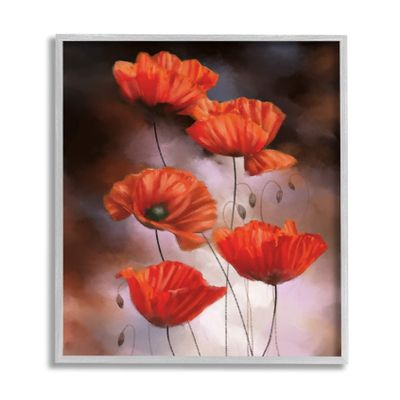 Stupell Industries Red Poppies Rising Vibrant Floral Blossoms