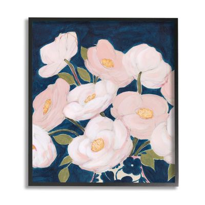 Stupell Industries Spring Florals Pink Petals Over Deep Blue