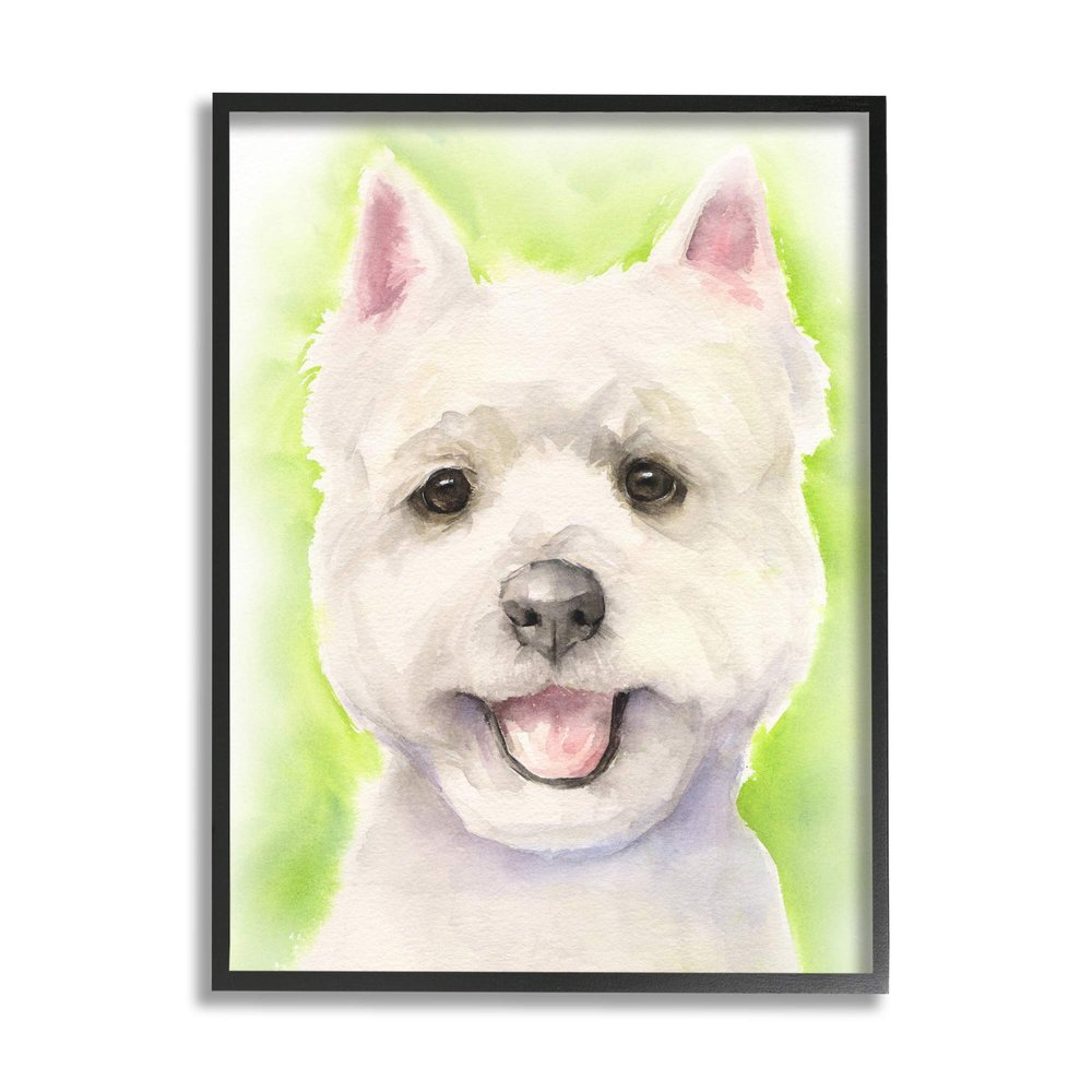 Stupell Industries Happy Smiling Westie Pet Dog in Grass