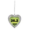 26.2 Marathon Race Running Christmas Silver Ornament Gift Choose Frame Heart or Wreath (Heart) view 1