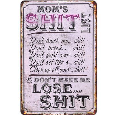 ATX CUSTOM SIGNS - Funny Sign for Mom, Mom's Sht List!