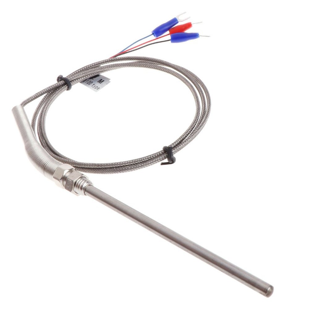 MOMOJIA RTD PT100 Temperature Sensor Thread M8 Cable 1M Thermocouple Probe 100mm 3 Wires