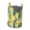 Ambesonne Colorful Laundry Bag, Watercolor Style Peacocks and Long Tails on Flowered Branches, Hamper Basket with Handles Drawstring Closure for Laundromats, 13" x 19", Yellow Multicolor view 1
