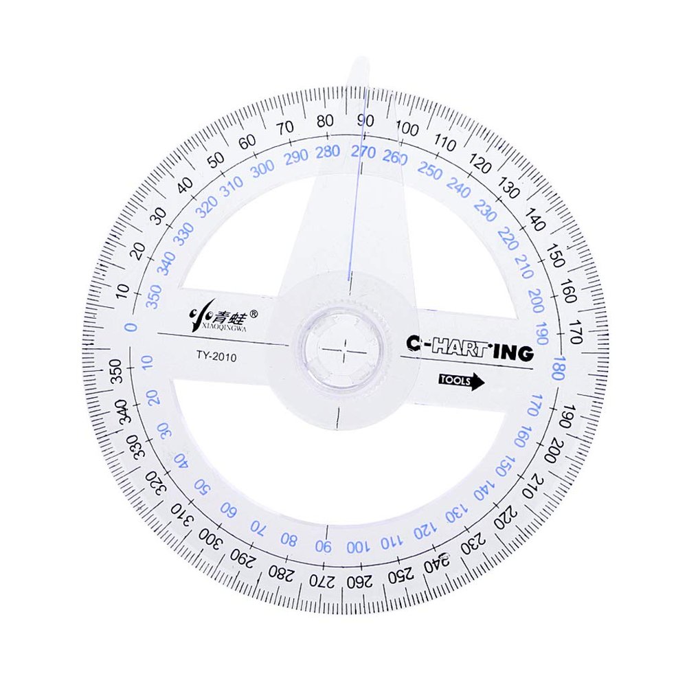 MOMOJIA Plastic 360 Degree Protractor Ruler Angle Finder Swing Arm School Office