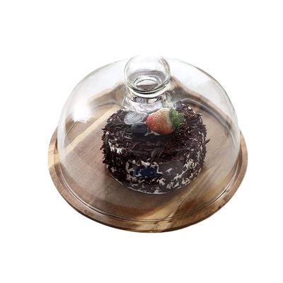 6/8/10 Wooden Cake Plate Set, Home Salad Pastry Dome Food Preservation Cover Cafe Dessert Tasting Tray Retro Two-colors (Color : Brown, Size : 886In)