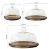 6/8/10 Wooden Cake Plate Set, Home Salad Pastry Dome Food Preservation Cover Cafe Dessert Tasting Tray Retro Two-colors (Color : Brown, Size : 886In) view 2