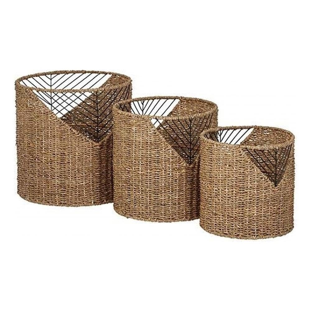 Finch Shoshana Woven Basket, Set of 3, Natural