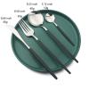 Black Handle Silver Silverware Set, BRIIEC 24-Piece Stainless Steel Shiny Cutlery Eating Utensils Flatware Set for 6, Dishwasher Safe view 3