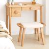 ZXCASDF Vanity Stool, Makeup Bench Dressing Stool, Padded Cushioned Chair, Piano Seat Saddle Seat Stools, Wood Vintage Counter Height Chairs,Walnut Gray view 2
