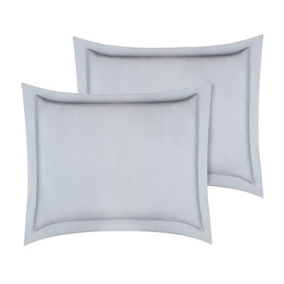 A1 Home Collections 100% Organic Cotton Pillow sham, 300 Thread Count, 2-Piece GOTS Certified, Fair Trade Certified, Soft & Silky Sateen Weave (King, Light Blue)