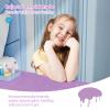 JOYMOR Kids Vanity Set, Wooden Princess Makeup Table with Stool, Tri-Folding Mirror, Large Drawer, Solid Wooden Legs Pretend Beauty Make Up Dressing Play Set for Girls Best Gift (Purple) view 2