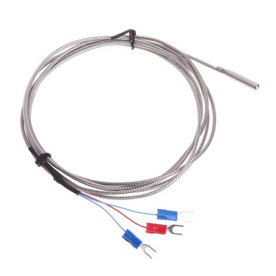 MOMOJIA Stainless Steel RTD PT100 Temperature Sensor Thermocouple with 2m 3 Cable Wires