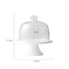 6/8 Inch Cake Stand Set, High Ceramic Flat Plate Pastry Bread Cheese Tasting Tray Glass Dome Food Preservation Cover White (Size : 15.515.517.1CM) view 2