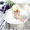 6/8 Inch Cake Stand Set, High Ceramic Flat Plate Pastry Bread Cheese Tasting Tray Glass Dome Food Preservation Cover White (Size : 15.515.517.1CM) view 3