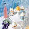 6/8 Inch Cake Stand Set, High Ceramic Flat Plate Pastry Bread Cheese Tasting Tray Glass Dome Food Preservation Cover White (Size : 15.515.517.1CM) view 4