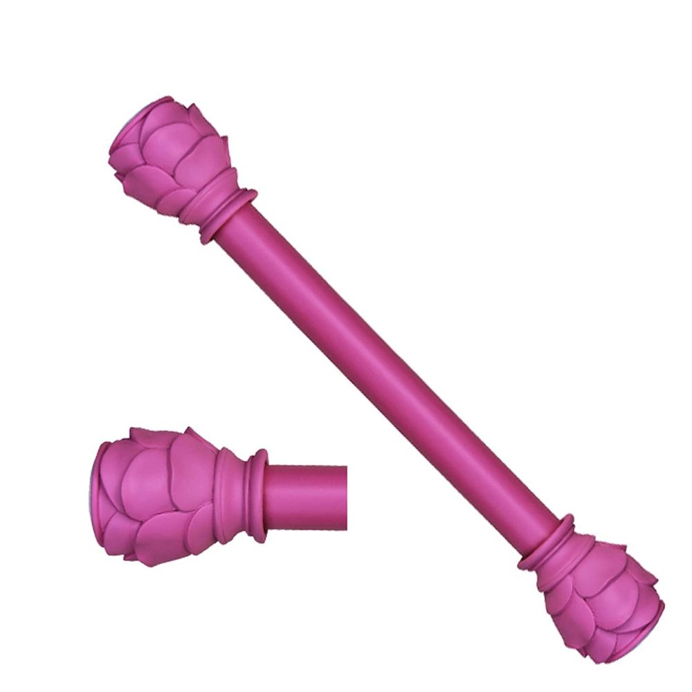 CXYGZLJ European Princess Free Punching Telescopic Rod, Rose Shower Curtain Track, Flower Theme Curtain Rod, Curtain Rod Clothes Pole, Rose Red Pull Rod (Size : 150-260cm)