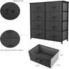 Maxiii Fabric Storage Dresser with 8 Easy Pull Drawers, Steel Frame and Wooden Top, Entryway, Nursery, Dorm Room - Black Grey view 3