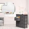 Maxiii Fabric Storage Dresser with 8 Easy Pull Drawers, Steel Frame and Wooden Top, Entryway, Nursery, Dorm Room - Black Grey view 4
