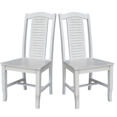 International Concepts Seaside Chairs, Set of 2, Antique Chalk