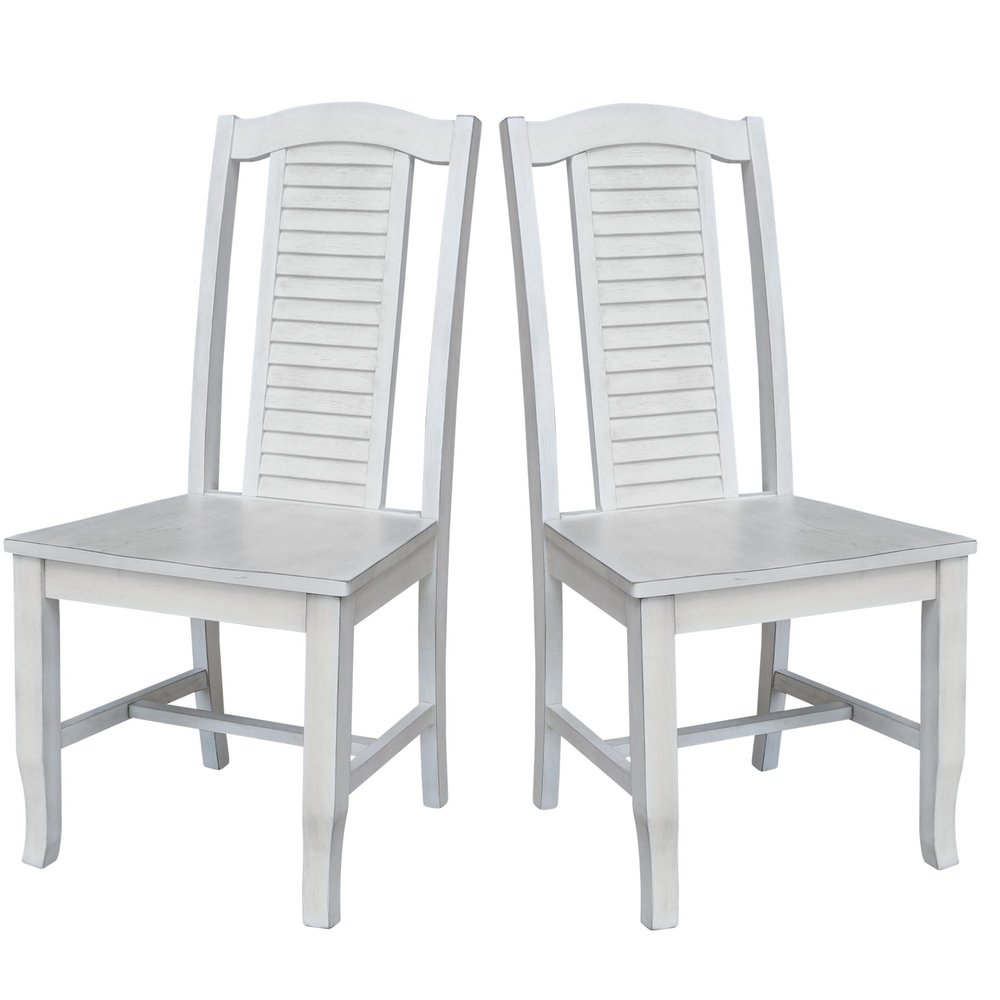 International Concepts Seaside Chairs, Set of 2, Antique Chalk