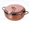 QIBOORUN Stainless Steel Deep Fryers Tempura Frying Pot With Thermometer Chicken Wings, French Fries Dust-Proof Lid and Oil Drip Rack for Kitchen Cookingil Drip Rack for Kitchen Cooking-Rose Gold view 1