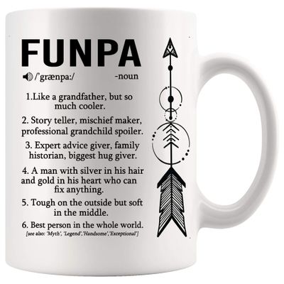 xPuffer Grandfather Mug Father Day Cup - Funpa definition Shirt Grandpa Fathers day White Mugs Cups