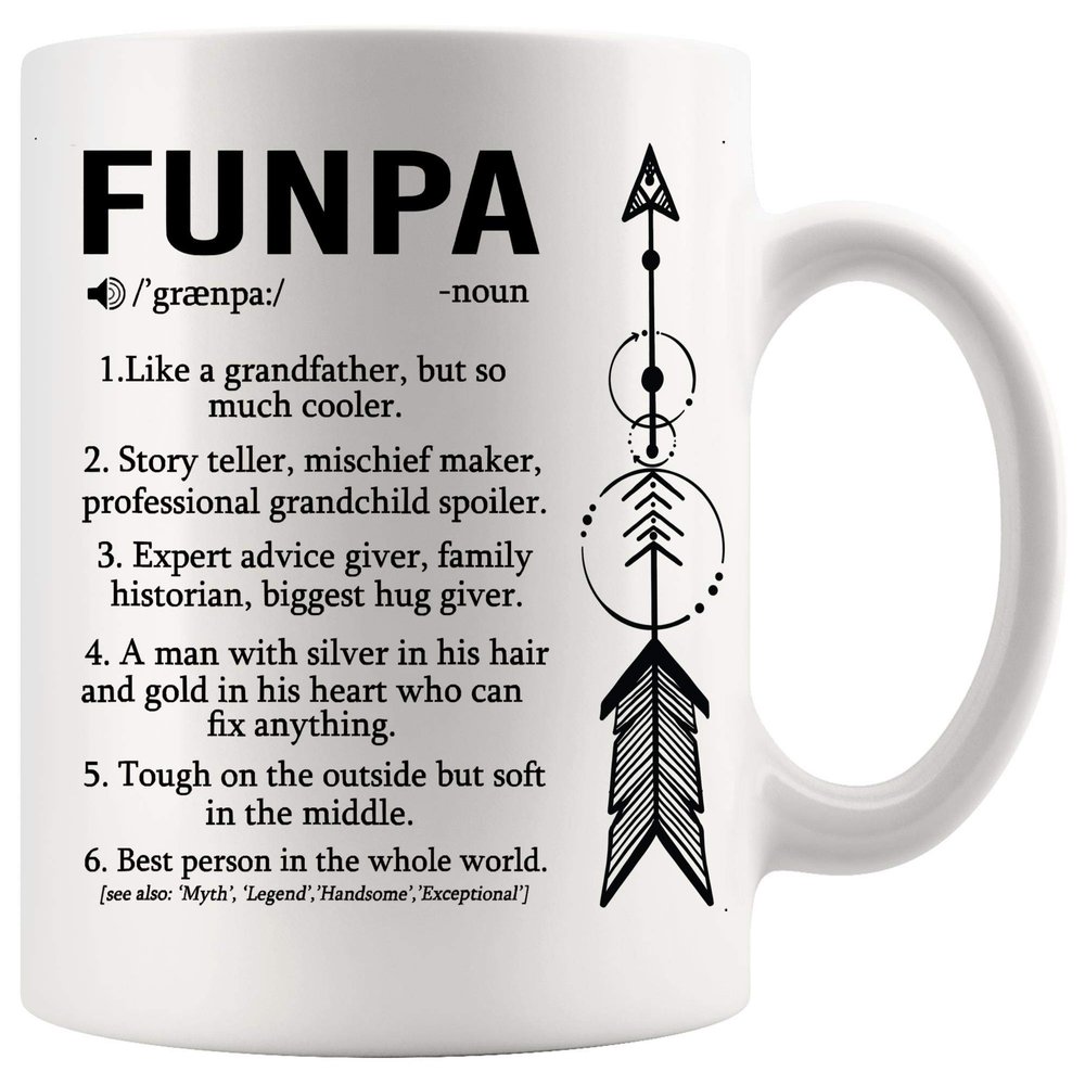 xPuffer Grandfather Mug Father Day Cup - Funpa definition Shirt Grandpa Fathers day White Mugs Cups