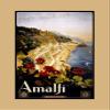 Iconic Arts Amalfi Coast Italy Vintage Travel Laminated 18x24 Poster view 1