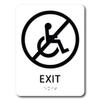 The Sign Studio - 6" x 9" - White/Black - ADA - Not Wheelchair Accessible Exit with Pictorial Sign view 1