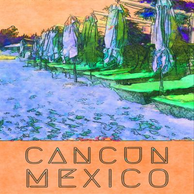 Iconic Arts Cancun Mexico Vintage Travel Laminated 24x36 Poster
