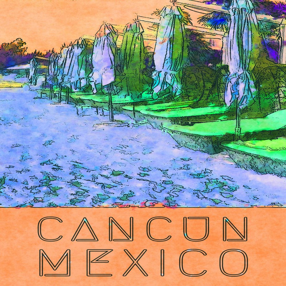 Iconic Arts Cancun Mexico Vintage Travel Laminated 24x36 Poster