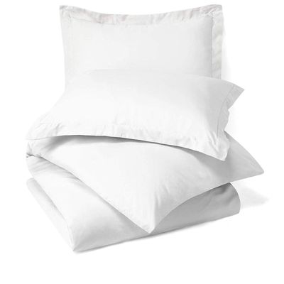 RAJVEER TEXTILE 5 Piece Bed in a Bag Set 100% Egyptian Cotton 600 Thread Count Duvet Cover Pillow Shams & Fitted Sheet with Extra Deep Pocket Soft Bedding(King Size, White)