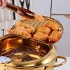 QIBOORUN Stainless Steel Deep Fryers Tempura Frying Pot With Thermometer Chicken Wings, French Fries Dust-Proof Lid and Oil Drip Rack for Kitchen Cookingil Drip Rack for Kitchen Cooking-Silver view 2