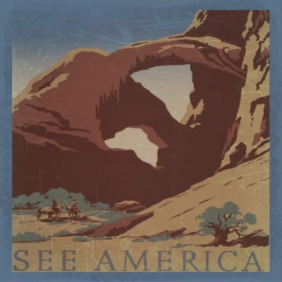 Iconic Arts See America Vintage Travel Laminated 24x36 Poster