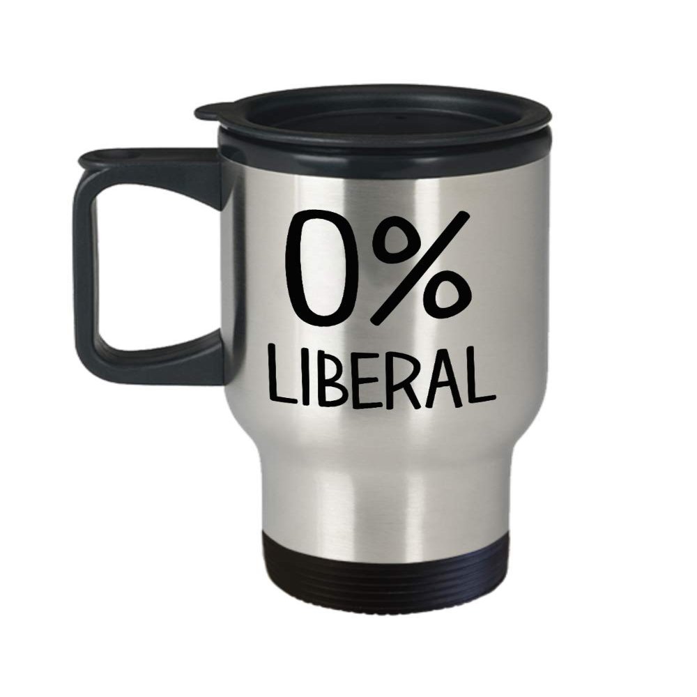 0 Percent Liberal Travel Mug Conservative Political Republican 14 oz Stainless Steel Insulated Coffee Cup for Men or Women