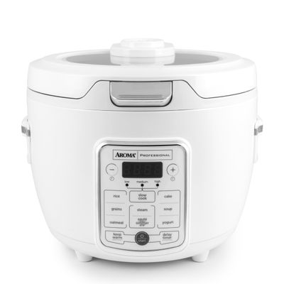 AROMA Professional Digital Rice Cooker, 10-Cup (Uncooked) / 20-Cup (Cooked), Slow Cooker, Multicooker, Steamer, Oatmeal Cooker, Auto Keep Warm, Saut-then-Simmer, 4 Qt, White, ARC-1230W