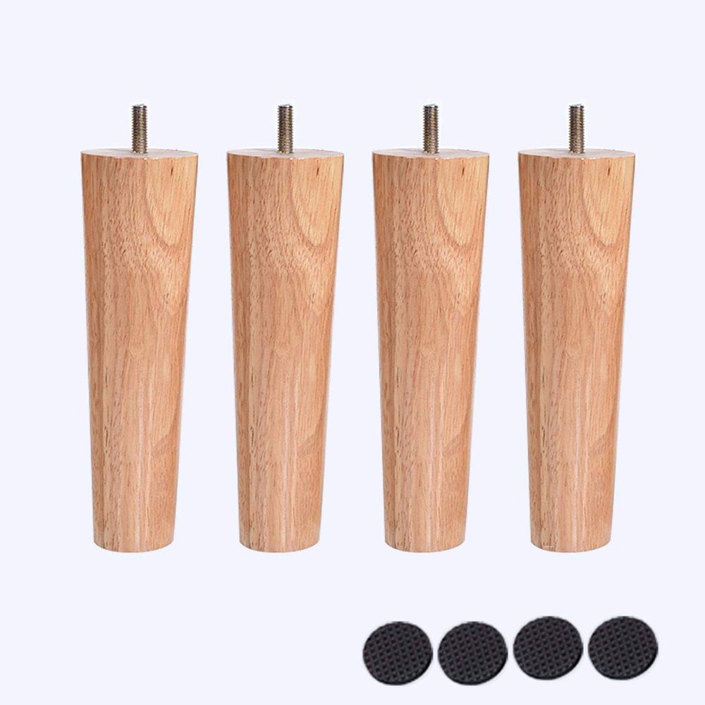 Walnut Color Solid Wood Sofa Legs,TV Cabinet,Support Legs,Bedside Table Legs,Coffee Table Legs,Wooden Legs,Furniture Raised Legs for Sofas,Beds,Armchairs,Etc.