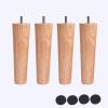 Walnut Color Solid Wood Sofa Legs,TV Cabinet,Support Legs,Bedside Table Legs,Coffee Table Legs,Wooden Legs,Furniture Raised Legs for Sofas,Beds,Armchairs,Etc. view 1