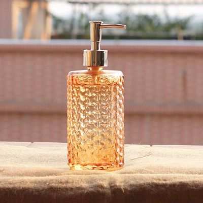 PYouo- Hand soap Dispenser, Liquid Glass Soap Dispenser, Rust Proof Hand Pump Bottle, Lotions and Liquids, Essential Oils, Countertop Accessories (Color : Yellow, Size : 480ml)