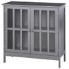 kleankin Sideboard Buffet, Storage Cabinet with 2 Doors, Credenza for Multifunction in Kitchen, Console, Living Room, Gray view 1