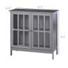 kleankin Sideboard Buffet, Storage Cabinet with 2 Doors, Credenza for Multifunction in Kitchen, Console, Living Room, Gray view 3
