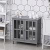kleankin Sideboard Buffet, Storage Cabinet with 2 Doors, Credenza for Multifunction in Kitchen, Console, Living Room, Gray view 4