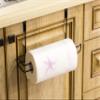 Basicwise Hanging Paper Towel Holder Over-The-Cabinet Door Organizer Rack Space-Saving Kitchen and Under-Sink Storage Solution for Standard Rolls with Easy Access for Home Office and Everyday Use view 2
