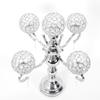 5 Arm Candelabra, Iron Frame Wedding Candle Holders Acrylic Crystal Candle Holders 55cm Gold/Silver Candelabra Candelabra Centerpiece for Dinner Party and Formal Event Decoration (Silver) view 1