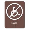The Sign Studio - 6" x 9" - Medium Brown/White - ADA - Not Wheelchair Accessible Exit with Pictorial Sign view 1